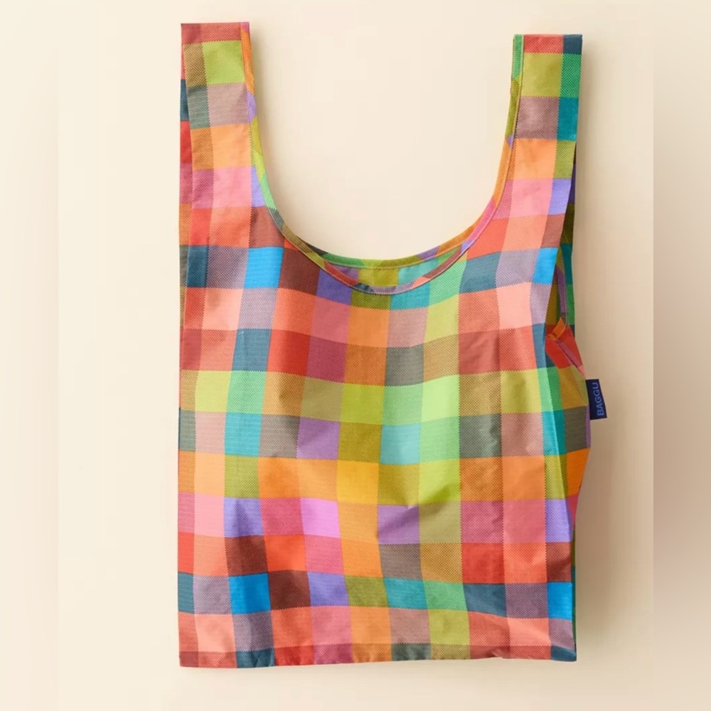 (SET) BAGGU Madras Standard and Baby Reusable Bag (SET OF TWO) - Picture 4 of 4